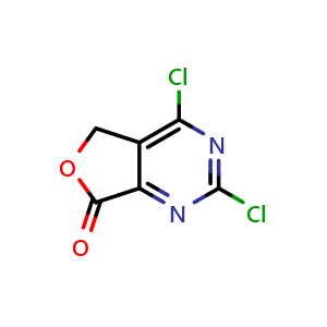 Chemical structure of 2,4-Dichlorofuro[3,4-d]pyrimidin-7(5H)-one , CAS 15783-48-9, AChemBlock W159579