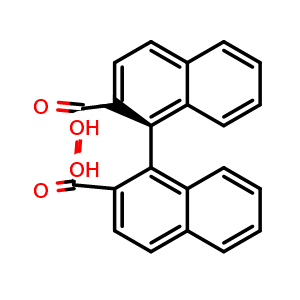 Chemical structure of (S)-1,1'-Binaphthyl-2,2'-dicarboxylic acid , CAS 18531-96-9, AChemBlock W159583