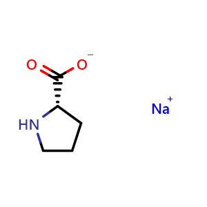 Chemical structure of Sodium (S)-pyrrolidine-2-carboxylate , CAS 15383-56-9, AChemBlock W159633
