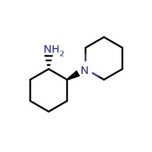 Chemical structure of (1S,2S)-2-(1-Piperidinyl)cyclohexylamine , CAS 824938-98-9, AChemBlock W159640