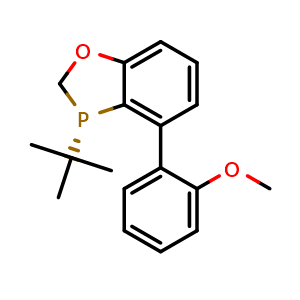 Chemical structure of (S)-3-(tert-Butyl)-4-(2-methoxyphenyl)-2,3-dihydrobenzo[d][1,3]oxaphosphole , CAS 2448646-14-6, AChemBlock W159661