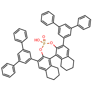 Chemical structure of (11bS)-2,6-Di([1,1':3',1''-terphenyl]-5'-yl)-4-hydroxy-8,9,10,11,12,13,14,15-octahydrodinaphtho[2,1-d:1',2'-f][1,3,2]dioxaphosphepine 4-oxide , CAS 1496637-09-2, AChemBlock W159716