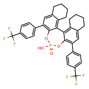 Chemical structure of (11br)-8,9,10,11,12,13,14,15-octahydro-4-hydroxy-2,6-bis[4-(trifluoromethyl)phenyl]-4-oxide-dinaphtho[2,1-d:1',2'-f][1,3,2]dioxaphosphepin , CAS 791616-70-1, AChemBlock W159724