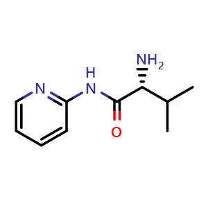 Chemical structure of (2R)-2-Amino-3-methyl-N-2-pyridinylbutanamide , CAS 1568043-19-5, AChemBlock W159736