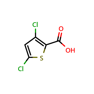 Chemical structure of 3,5-Dichlorothiophene-2-carboxylic acid , CAS 89166-94-9, AChemBlock W159771