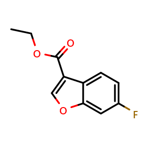 Chemical structure of Ethyl 6-fluorobenzofuran-3-carboxylate , CAS 863250-72-0, AChemBlock W159776