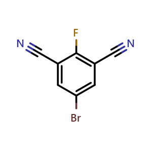 Chemical structure of 5-Bromo-2-fluoroisophthalonitrile , CAS 1250411-83-6, AChemBlock W159778