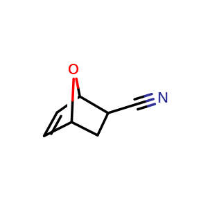Chemical structure of 7-Oxabicyclo[2 2 1]hept-5-ene-2-carbonitrile , CAS 53750-68-8, AChemBlock W159780