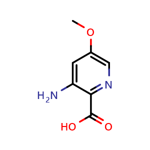 Chemical structure of 3-Amino-5-methoxypicolinic acid , CAS 1393585-04-0, AChemBlock W159781