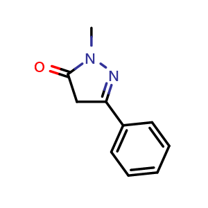 Chemical structure of 2-Methyl-5-phenyl-2,4-dihydro-3H-pyrazol-3-one , CAS 41927-50-8, AChemBlock W159784