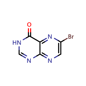 Chemical structure of 6-Bromopteridin-4(3H)-one , CAS 1192150-15-4, AChemBlock W159795