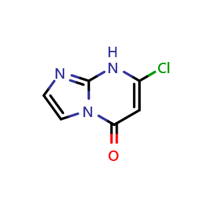 Chemical structure of 7-Chloroimidazo[1,2-a]pyrimidin-5(8H)-one , CAS 57473-33-3, AChemBlock W159796