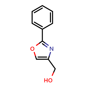 Chemical structure of (2-Phenyloxazol-4-yl)methanol , CAS 59398-98-0, AChemBlock W159809