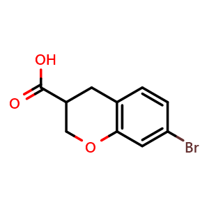 Chemical structure of 7-Bromochromane-3-carboxylic acid , CAS 1781758-38-0, AChemBlock W159812