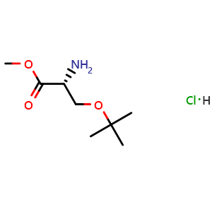 Chemical structure of (R)-Methyl 2-amino-3-(tert-butoxy)propanoate hydrochloride , CAS 78537-14-1, AChemBlock W159828