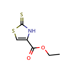 Chemical structure of Ethyl 2-thioxo-2,3-dihydrothiazole-4-carboxylate , CAS 56232-75-8, AChemBlock W159853