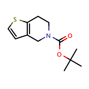 Chemical structure of tert-Butyl 6,7-dihydrothieno[3,2-c]pyridine-5(4H)-carboxylate , CAS 230301-73-2, AChemBlock W159856