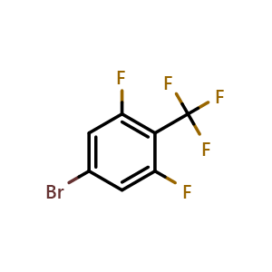 Chemical structure of 3,5-Difluoro-4-trifluoromethylbromobenzene , CAS 156243-64-0, AChemBlock W159863