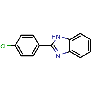 Chemical structure of 2-(4-Chlorophenyl)benzimidazole , CAS 1019-85-8, AChemBlock W159872