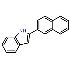 Chemical structure of 2-(2-Naphthyl)indole , CAS 23746-81-8, AChemBlock W159880