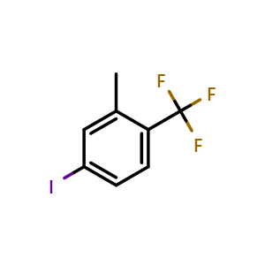 Chemical structure of 4-Iodo-2-methyl-1-(trifluoromethyl)benzene , CAS 930599-57-8, AChemBlock W159893