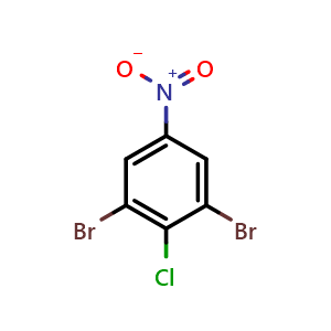 Chemical structure of 1,3-Dibromo-2-chloro-5-nitrobenzene , CAS 20098-47-9, AChemBlock W159918