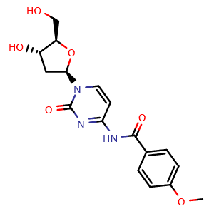 Chemical structure of N4-Anisoyl-2'-deoxycytidine , CAS 48212-99-3, AChemBlock W159922