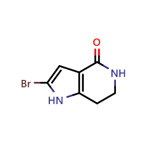 Chemical structure of 2-Bromo-1,5,6,7-tetrahydro-4H-pyrrolo[3,2-c]pyridin-4-one , CAS 1453799-69-3, AChemBlock W159933