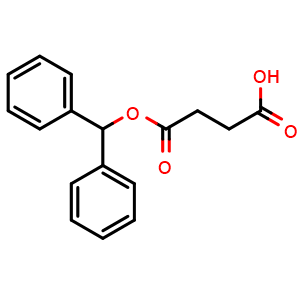 Chemical structure of 4-(Benzhydryloxy)-4-oxobutanoic acid , CAS 128925-50-8, AChemBlock W159934