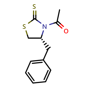 Chemical structure of (R)-1-(4-Benzyl-2-thioxothiazolidin-3-yl)ethanone , CAS 911040-42-1, AChemBlock W159949