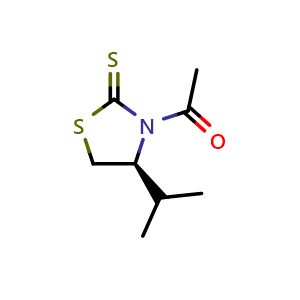 Chemical structure of (S)-3-Acetyl-4-isopropylthiazolidine-2-thione , CAS 101979-45-7, AChemBlock W159950