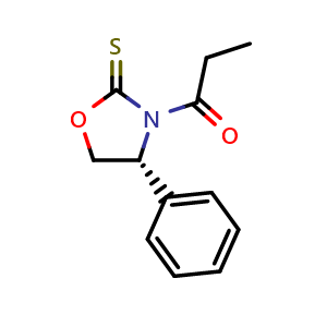 Chemical structure of 1-[(4R)-4-Phenyl-2-thioxo-3-oxazolidinyl]-1-propanone , CAS 1328839-29-7, AChemBlock W159954