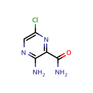 Chemical structure of 3-Amino-6-chloropyrazine-2-carboxamide , CAS 1125-56-0, AChemBlock W159970