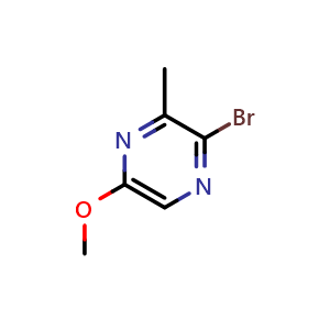 Chemical structure of 2-Bromo-5-methoxy-3-methylpyrazine , CAS 1393562-33-8, AChemBlock W159972