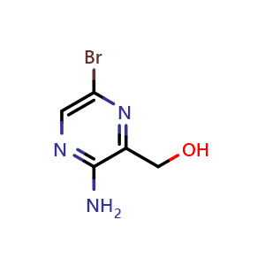 Chemical structure of (3-Amino-6-bromopyrazin-2-yl)methanol , CAS 1260880-59-8, AChemBlock W159979