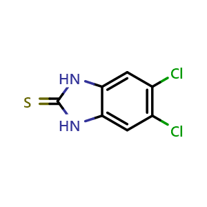Chemical structure of 5,6-Dichloro-1,3-dihydro-2H-benzo[d]imidazole-2-thione , CAS 19462-98-7, AChemBlock W159995