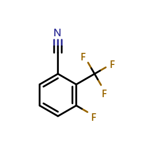 Chemical structure of 3-Fluoro-2-(trifluoromethyl)benzonitrile , CAS 261951-81-9, AChemBlock W159999