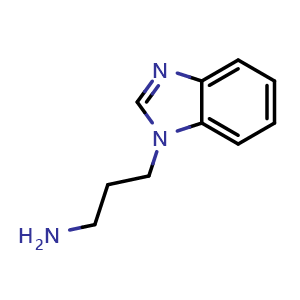 Chemical structure of 3-(1H-Benzo[d]imidazol-1-yl)propan-1-amine , CAS 73866-15-6, AChemBlock W160009