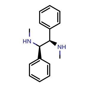 Chemical structure of (R,R)-1,2-Diphenyl-1,2-bis(N-methylamino)ethane , CAS 118628-68-5, AChemBlock W160011