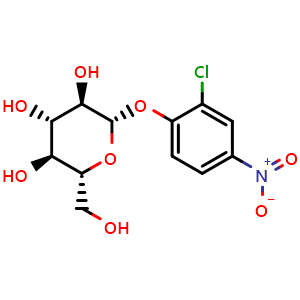 Chemical structure of 2-Chloro-4-nitrophenyl beta-D-glucopyranoside , CAS 120221-14-9, AChemBlock W160031