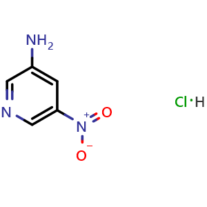 Chemical structure of 5-Nitropyridin-3-amine hydrochloride , CAS 1220040-21-0, AChemBlock W160038