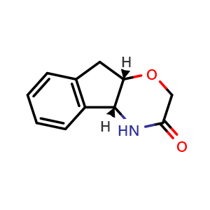 Chemical structure of (4aR,9aS)-4,4a,9,9a-Tetrahydroindeno[2,1-b][1,4]oxazin-3(2H)-one , CAS 862095-79-2, AChemBlock W160051
