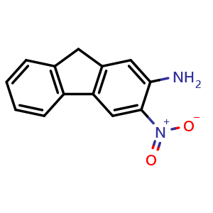 Chemical structure of 3-Nitro-9H-fluoren-2-amine , CAS 29005-18-3, AChemBlock W160053