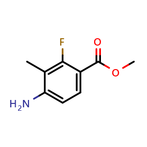 Chemical structure of Methyl 4-amino-2-fluoro-3-methylbenzoate , CAS 1206680-26-3, AChemBlock W160067