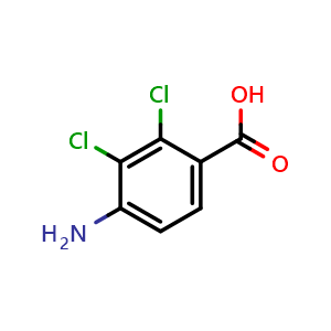 Chemical structure of 4-Amino-2,3-dichlorobenzoic acid , CAS 34263-51-9, AChemBlock W160077