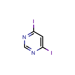 Chemical structure of 4,6-Diiodopyrimidine , CAS 19646-06-1, AChemBlock W160094