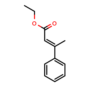 Chemical structure of Ethyl 3-phenyl-2- butenoate , CAS 945-93-7, AChemBlock W160110