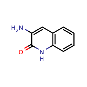 Chemical structure of 3-Aminoquinolin-2(1H)-one , CAS 5873-00-7, AChemBlock W160114