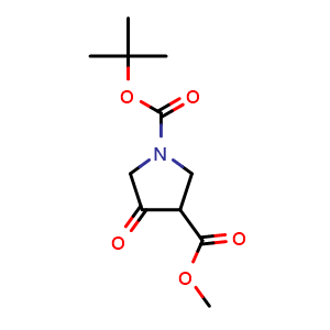 Chemical structure of 1-(tert-Butyl) 3-methyl 4-oxopyrrolidine-1,3-dicarboxylate , CAS 194924-95-3, AChemBlock W160120