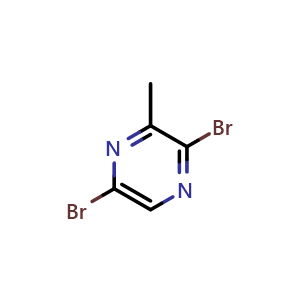 Chemical structure of 2,5-Dibromo-3-methylpyrazine , CAS 1260672-37-4, AChemBlock W160124